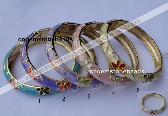 CEB14 5pcs 10mm width gold plated alloy with enamel bangles wholesale