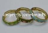 CEB144 18mm width gold plated alloy with enamel bangles wholesale