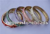 CEB15 5pcs 10mm width gold plated alloy with rhinestone & enamel bangles