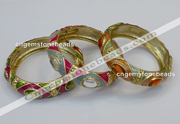 CEB159 17mm width gold plated alloy with enamel bangles wholesale