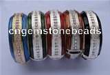 CEB17 5pcs 24.5mm width silver plated alloy with rhinestone & enamel bangle