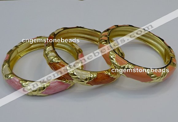 CEB172 13mm width gold plated alloy with enamel bangles wholesale