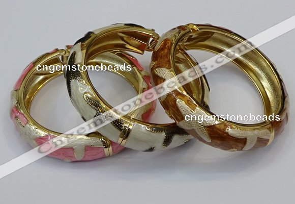 CEB179 17mm width gold plated alloy with enamel bangles wholesale