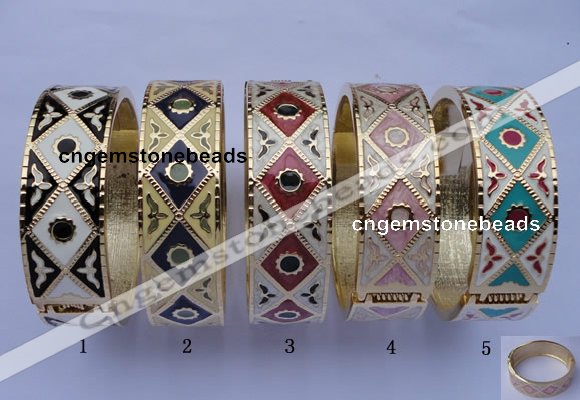 CEB18 5pcs 19mm width gold plated alloy with enamel bangles wholesale