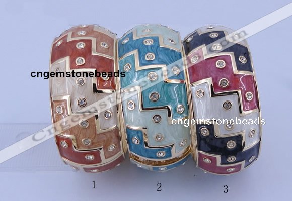 CEB25 5pcs 33mm width gold plated alloy with rhinestone & enamel bangles