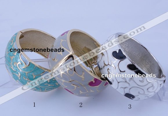 CEB26 5pcs 33mm width gold plated alloy with enamel bangles