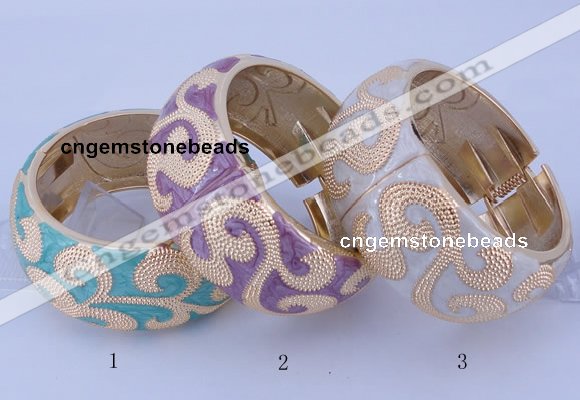 CEB27 5pcs 32mm width gold plated alloy with enamel bangles