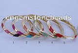 CEB28 5pcs 7mm width gold plated alloy with enamel bangles