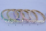 CEB29 5pcs 7mm width gold plated alloy with enamel bangles