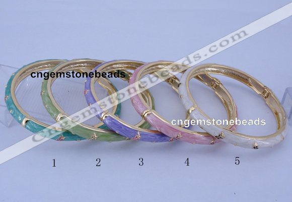 CEB29 5pcs 7mm width gold plated alloy with enamel bangles