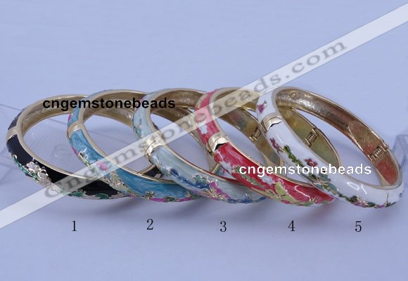 CEB31 5pcs 10mm width gold plated alloy with enamel bangles