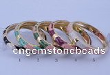 CEB32 5pcs 10mm width gold plated alloy with enamel bangles