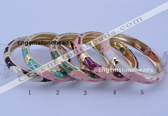 CEB32 5pcs 10mm width gold plated alloy with enamel bangles