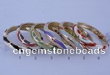 CEB33 6pcs 10mm width gold plated alloy with enamel bangles