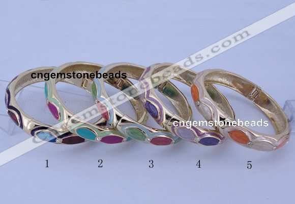 CEB36 5pcs 12mm width gold plated alloy with enamel rhinestone & bangles