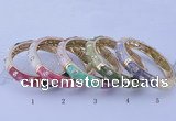 CEB37 5pcs 12mm width gold plated alloy with enamel rhinestone & bangles