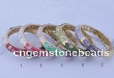 CEB37 5pcs 12mm width gold plated alloy with enamel rhinestone & bangles