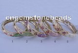 CEB38 5pcs 14mm width gold plated alloy with enamel rhinestone & bangles