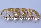 CEB39 5pcs 14mm width gold plated alloy with enamel bangles