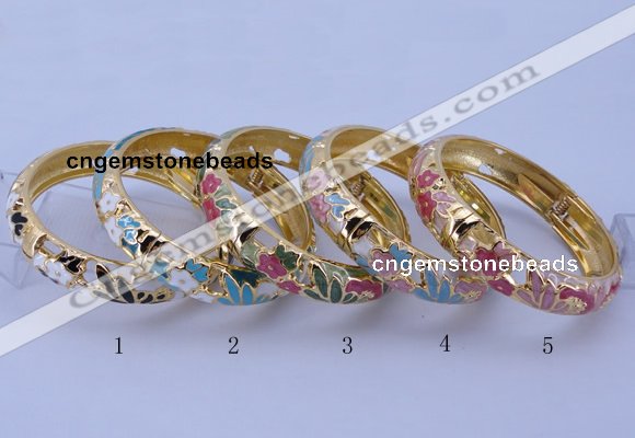 CEB39 5pcs 14mm width gold plated alloy with enamel bangles