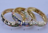 CEB40 5pcs 14mm width gold plated alloy with enamel bangles