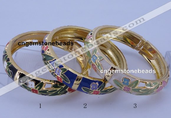 CEB40 5pcs 14mm width gold plated alloy with enamel bangles