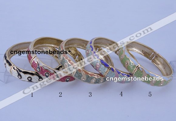 CEB41 5pcs 15mm width gold plated alloy with enamel rhinestone & bangles