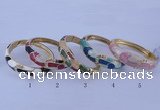 CEB43 5pcs 17mm width gold plated alloy with enamel rhinestone & bangles