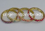 CEB50 7mm width gold plated alloy with enamel bangles wholesale