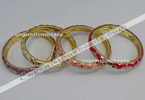 CEB50 7mm width gold plated alloy with enamel bangles wholesale