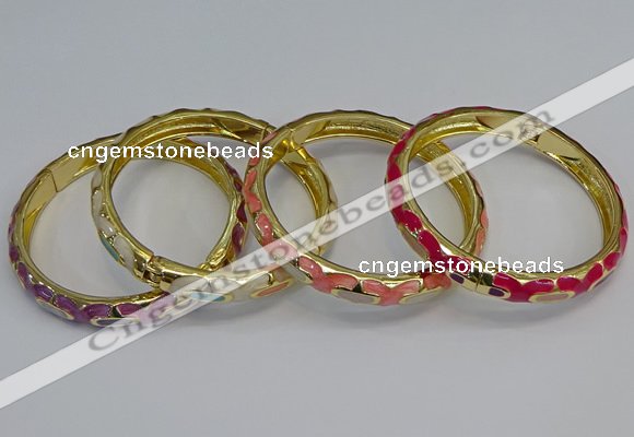 CEB50 7mm width gold plated alloy with enamel bangles wholesale