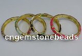 CEB51 7mm width gold plated alloy with enamel bangles wholesale