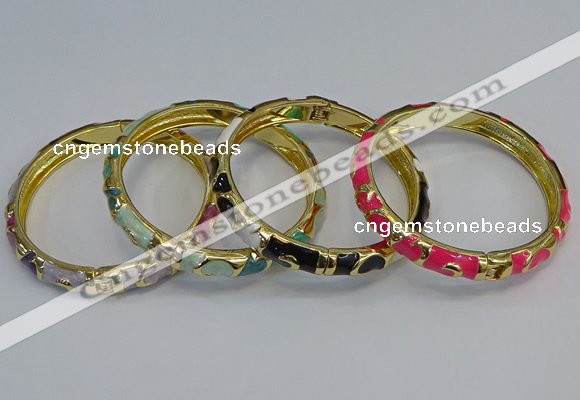 CEB51 7mm width gold plated alloy with enamel bangles wholesale