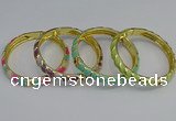 CEB54 7mm width gold plated alloy with enamel bangles wholesale