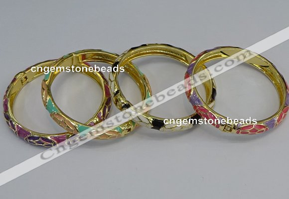 CEB55 7mm width gold plated alloy with enamel bangles wholesale