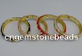 CEB56 7mm width gold plated alloy with enamel bangles wholesale