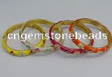 CEB57 7mm width gold plated alloy with enamel bangles wholesale