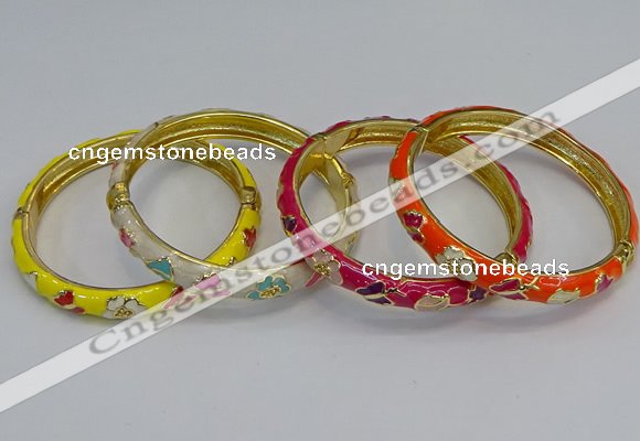 CEB57 7mm width gold plated alloy with enamel bangles wholesale