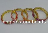 CEB58 9mm width gold plated alloy with enamel bangles wholesale