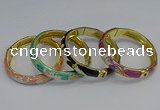 CEB59 9mm width gold plated alloy with enamel bangles wholesale