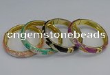 CEB59 9mm width gold plated alloy with enamel bangles wholesale