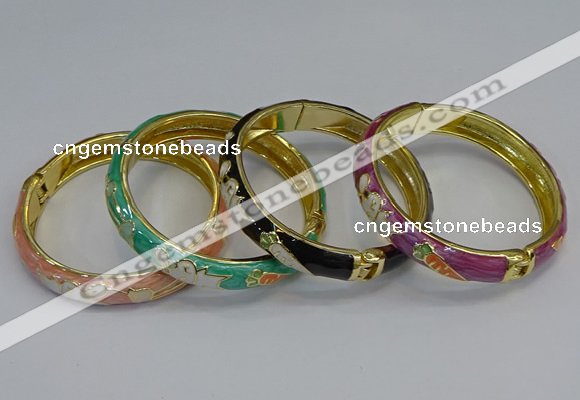 CEB59 9mm width gold plated alloy with enamel bangles wholesale