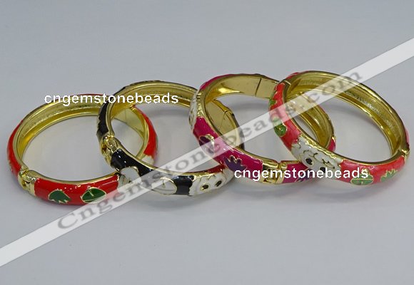 CEB60 9mm width gold plated alloy with enamel bangles wholesale