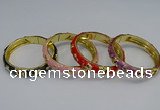 CEB61 9mm width gold plated alloy with enamel bangles wholesale