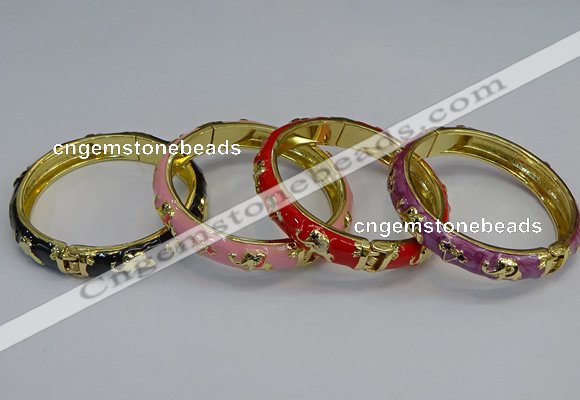 CEB61 9mm width gold plated alloy with enamel bangles wholesale