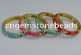 CEB62 9mm width gold plated alloy with enamel bangles wholesale