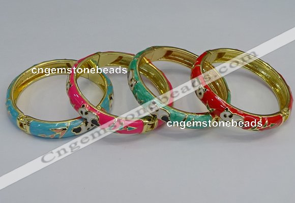 CEB62 9mm width gold plated alloy with enamel bangles wholesale