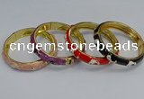 CEB63 9mm width gold plated alloy with enamel bangles wholesale