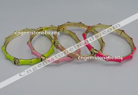 CEB65 6mm width gold plated alloy with enamel bangles wholesale