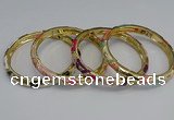 CEB69 6mm width gold plated alloy with enamel bangles wholesale